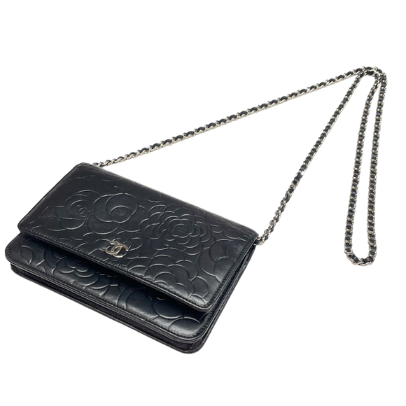 Chanel Camellia Chain Wallet Shoulder Bag Black - Picture 6 of 6